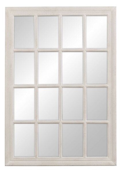 Wall mirror White Wood Crystal Paolownia wood Window 70 x 3,5 x 100 cm