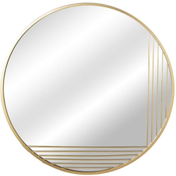 Wall mirror Alexandra House Living Golden Metal 7 x 95 x 95 cm Circular