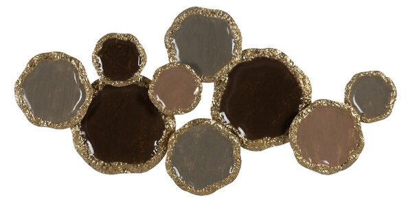 Wall Decoration Geometric Brown Golden Iron 118,7 x 6,4 x 56,5 cm