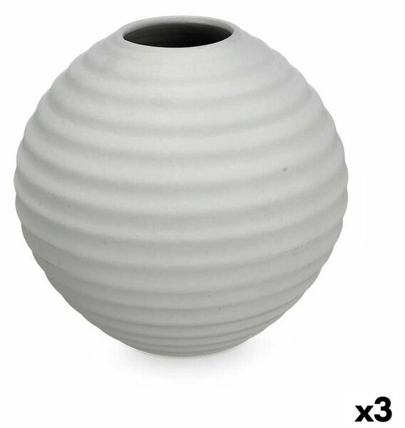 Vase Grey Ceramic 25 x 25 x 25 cm (3 Units) Sphere