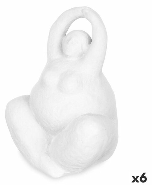 Decorative Figure White Dolomite 14 x 18 x 11 cm (6 Units) Lady Yoga