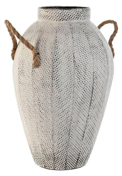 Vase Home ESPRIT White Metal Rope 25,5 x 25,5 x 41 cm