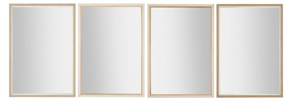 Wall mirror Home ESPRIT White Brown Beige Grey Crystal polystyrene 70 x 2 x 97 cm (4 Units)