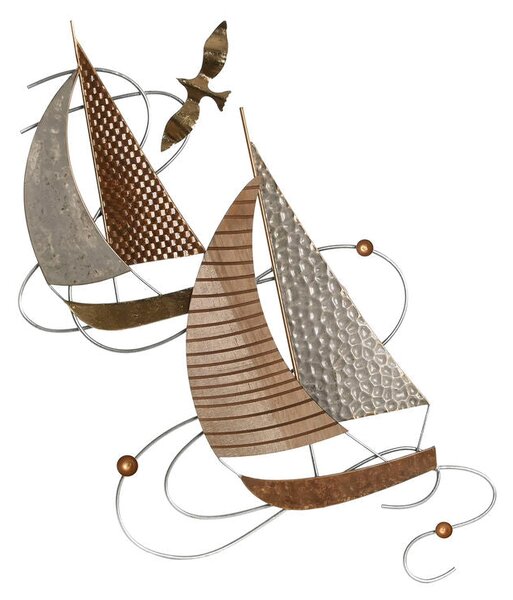 Wall Decoration Home ESPRIT Brown Golden Yachts 42,5 x 4 x 77,5 cm