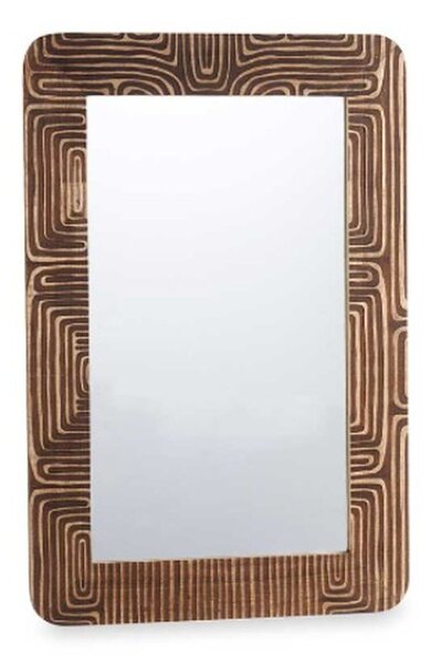 Wall mirror Brown Mango wood Curve 90 x 60 x 2 cm