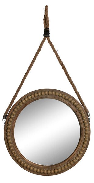 Wall mirror Home ESPRIT Brown Wood Rope Colonial Balls 38 x 4 x 72 cm