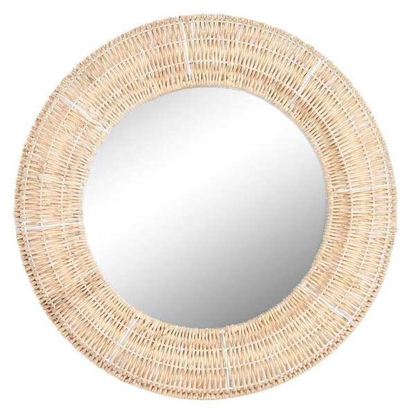 Wall mirror Home ESPRIT Natural Metal Fibre Tropical 90 x 8 x 90 cm