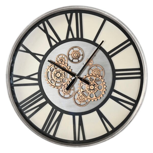 Wall Clock Home ESPRIT Black Metal Crystal 60 x 8 x 60 cm