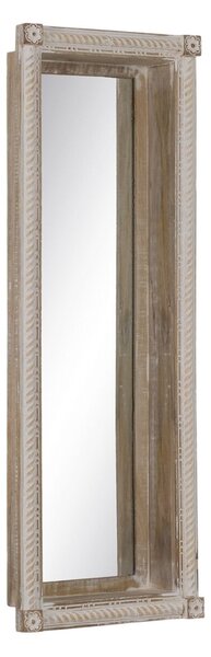 Wall mirror White Natural Crystal Mango wood MDF Wood Vertical 106,6 x 12,7 x 38 cm