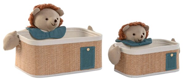 Basket set Home ESPRIT Green Natural 40 x 32 x 27 cm (2 Pieces)