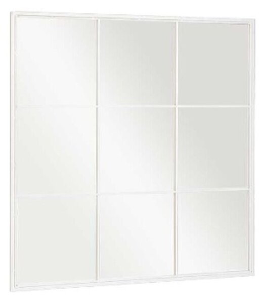 Wall mirror White Metal Crystal Window 90 x 90 x 2 cm