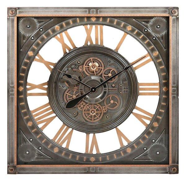 Wall Clock Home ESPRIT Grey Golden Silver Crystal Iron 80 x 10 x 80 cm