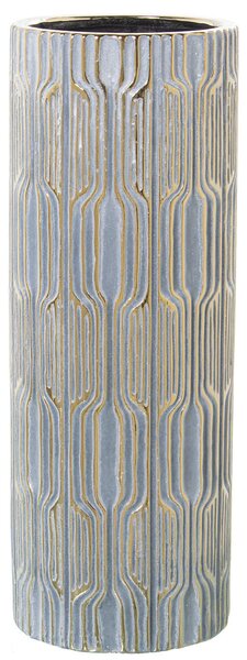 Vase Alexandra House Living Grey Golden Ceramic 13 x 13 x 34 cm