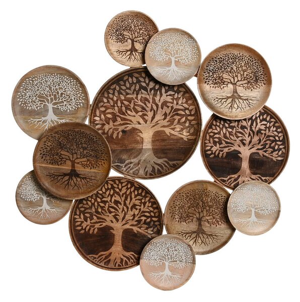 Wall Decoration Home ESPRIT White Brown Tree Arab 74 x 6 x 74 cm