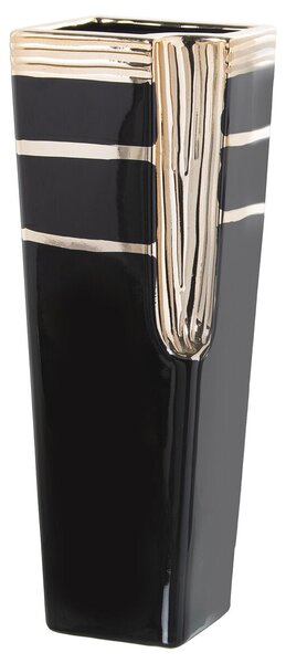 Vase Alexandra House Living Black Golden Ceramic 13 x 13 x 32 cm