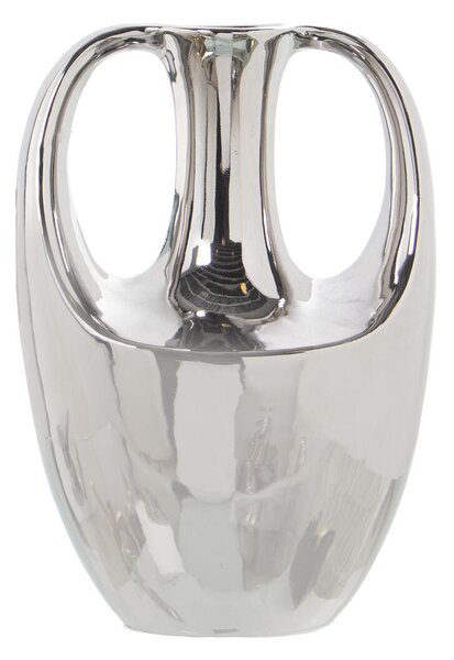 Vase Alexandra House Living Silver Ceramic 13 x 16 x 23 cm With handles