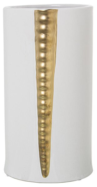 Vase Alexandra House Living White Golden Ceramic 16 x 16 x 29 cm