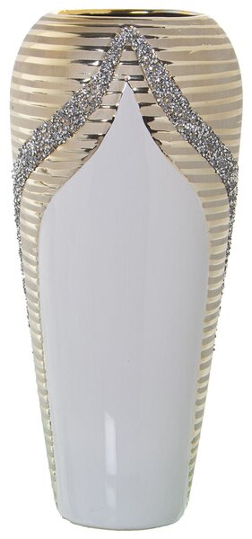 Vase Alexandra House Living White Champagne Ceramic Shiny 18 x 18 x 37 cm