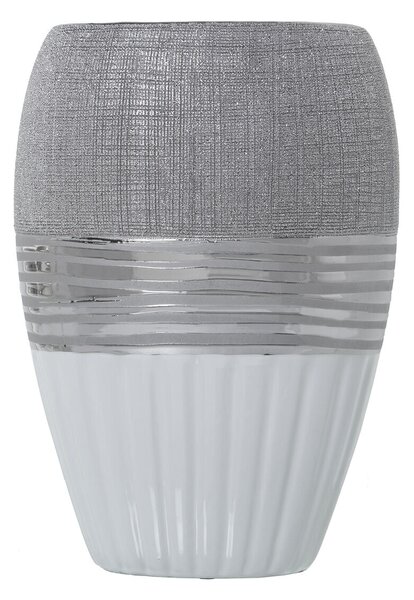 Vase Alexandra House Living White Silver Ceramic 13 x 18 x 26 cm