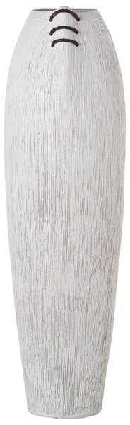 Floor vase Alexandra House Living White Ceramic Stripes 24 x 24 x 78 cm