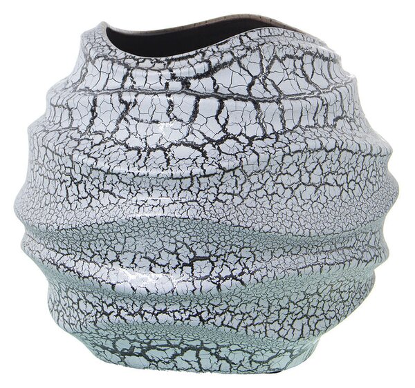 Vase Alexandra House Living Grey Silver Ceramic Crackled 26 x 27 x 25 cm