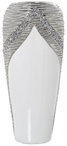 Vase Alexandra House Living White Champagne Ceramic Shiny 18 x 17 x 37 cm