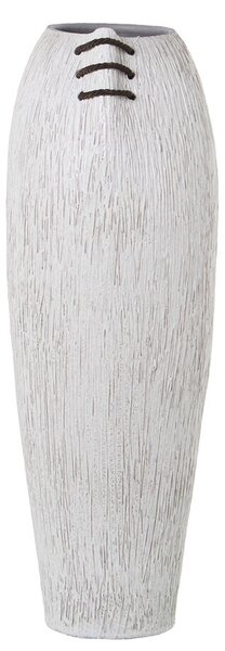 Floor vase Alexandra House Living White Ceramic Stripes 20 x 20 x 57 cm