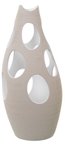 Vase Alexandra House Living Ecru Ceramic Stripes Circles 20 x 20 x 50 cm