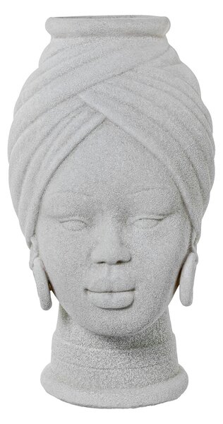 Vase Alexandra House Living White Ceramic African Woman 18 x 18 x 29 cm