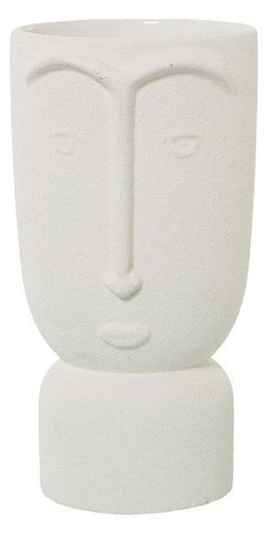 Vase Alexandra House Living Ecru Ceramic Face 13 x 13 x 25 cm