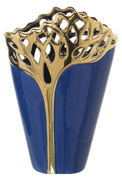 Vase Alexandra House Living Golden Dark blue Ceramic 10 x 17 x 25 cm