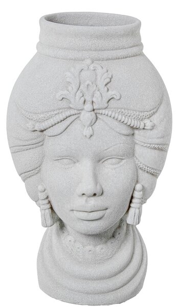 Vase Alexandra House Living White Ceramic African Woman 21 x 21 x 39 cm