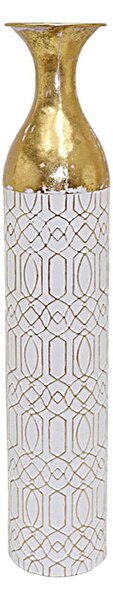 Floor vase Alexandra House Living White Golden Metal 15 x 78 x 15 cm