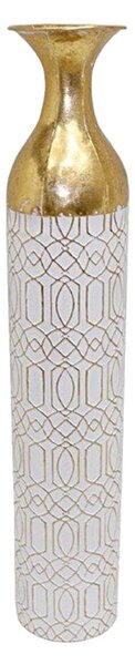 Floor vase Alexandra House Living White Golden Metal 15 x 86 x 15 cm