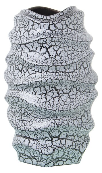 Vase Alexandra House Living Grey Silver Ceramic Crackled 18 x 18 x 32 cm