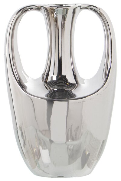 Vase Alexandra House Living Silver Ceramic 13 x 18 x 27 cm With handles