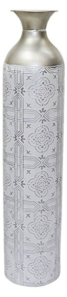 Floor vase Alexandra House Living White Silver Metal 17 x 76 x 17 cm