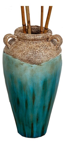 Vase Alexandra House Living Blue Brown Terracotta 33 x 60 x 33 cm