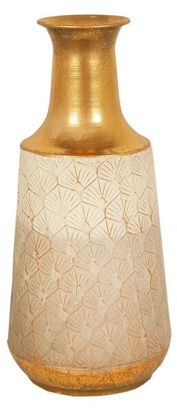 Vase Romimex White Golden Metal 17 x 37 x 17 cm