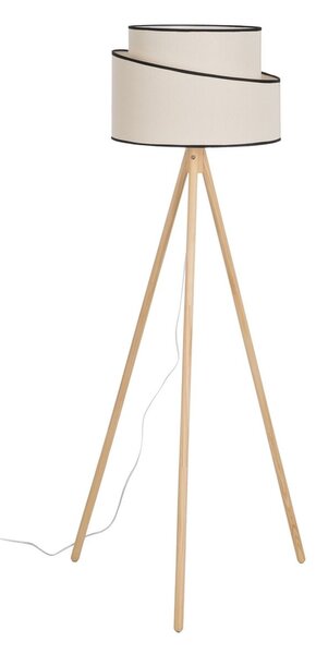 Floor Lamp Black Beige Wood Fabric 60 W 220-240 V 60 x 60 x 155 cm