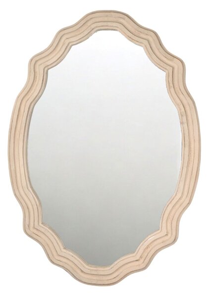 Wall mirror Romimex Beige Wood 61 x 86 x 3 cm