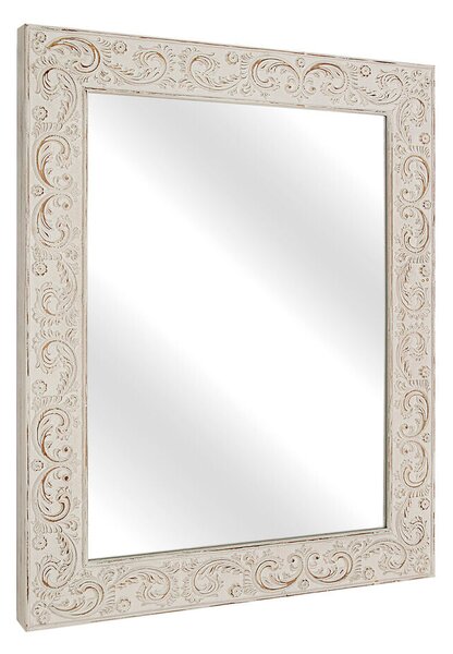 Wall mirror Romimex White MDF Wood Worn 75 x 95 x 5 cm