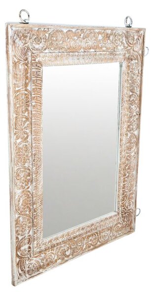 Wall mirror Romimex Brown Mango wood 100 x 130 x 5 cm