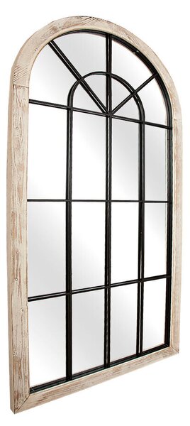 Wall mirror Romimex Natural Metal MDF Wood Window 86 x 180 x 4 cm