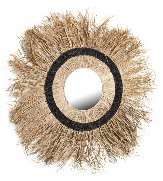 Wall mirror Romimex Natural Rattan 80 x 4 x 80 cm Circular