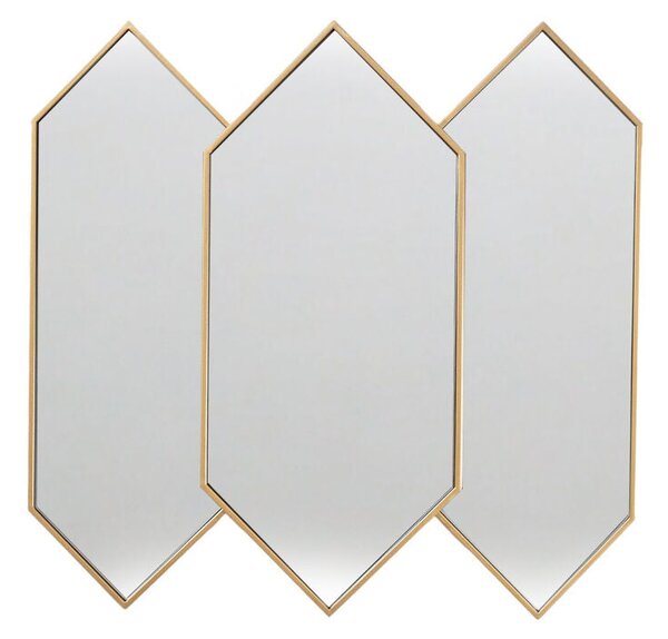 Wall mirror Romimex Golden Metal Rhombus 5 x 69 x 70 cm