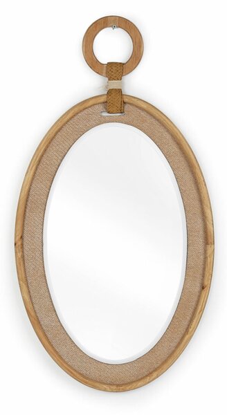 Wall mirror Romimex Natural Wood 55 x 95 x 2 cm Oval