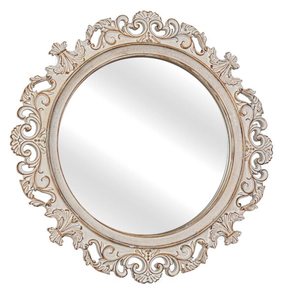 Wall mirror Romimex Natural Resin 34 x 34 x 2 cm Circular