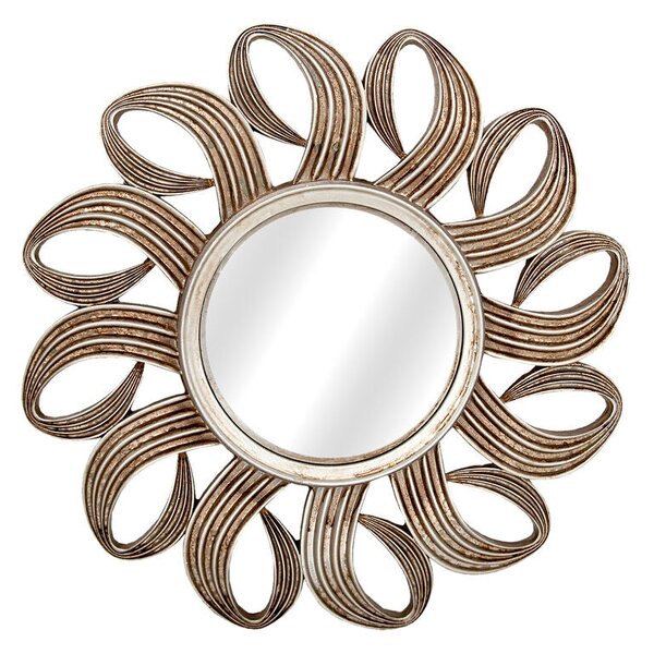 Wall mirror Romimex Silver Resin 32 x 32 x 3 cm Circular