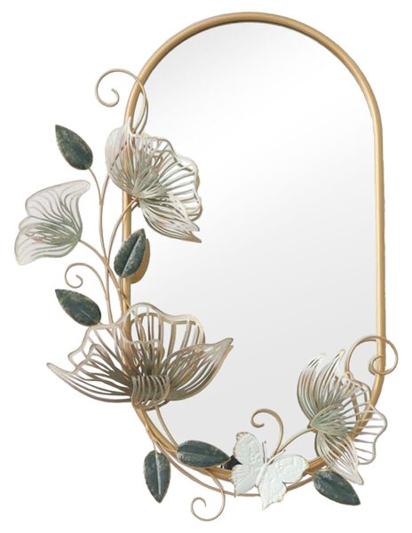 Wall mirror Alexandra House Living Golden Metal Flower 7 x 49 x 72 cm